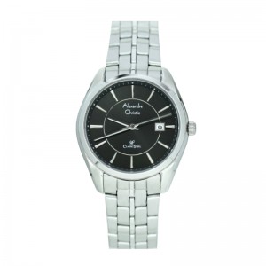 Alexandre Christie AC 8578 Silver Black Lady Steel LDBSSBA